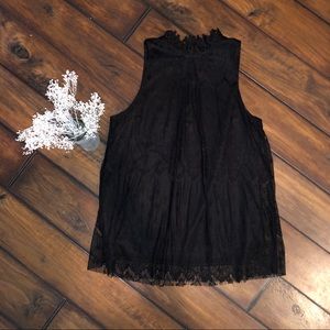 High neck, lace top